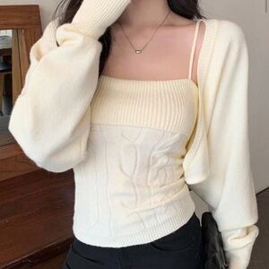 Women's Cream Sweater 2 piece set